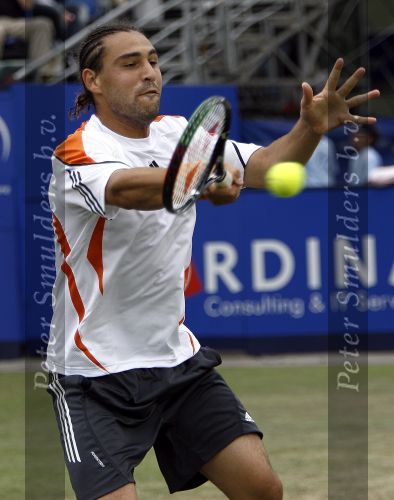 Rosmalen, 23 Juni 2006 Ordina Open 2006
Halve finale Mario Ancic tegen Marcos Baghdatis 7-6 & 6-3
© Foto Edwin van Zandvoort