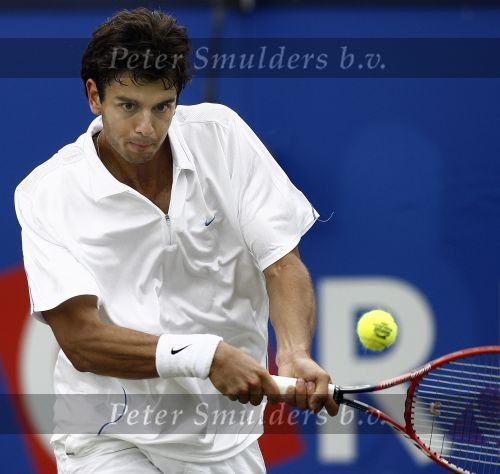Rosmalen, 23 Juni 2006 Ordina Open 2006
Halve finale Mario Ancic tegen Marcos Baghdatis 7-6 & 6-3
© Foto Edwin van Zandvoort