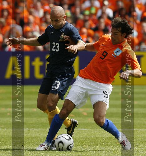 Rotterdam, 5 Juni 2006 Laatste oefeninterland nederlands elftal op weg naar het WK 2006 in Duitsland.
Nederland-Australie, eindstand 1-1
Ruud v Nistelrooy
© Edwin van Zandvoort