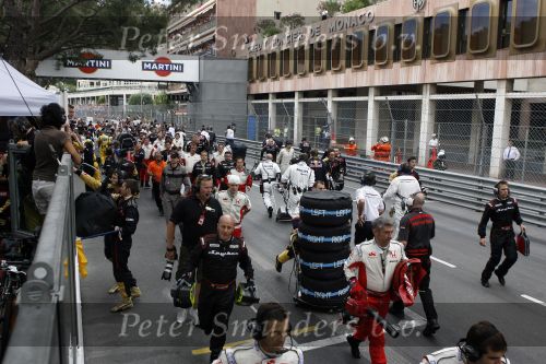 Monaco 27 mei 2007
Grand Prix formule 1 in Monaco. pits crew na start