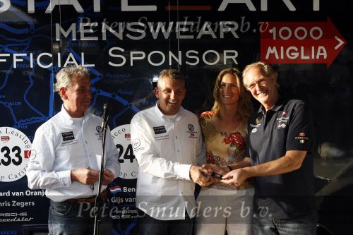 Brescia 16 mei 2007
State of Art is sponsor van de legendarische rally Mille Miglia. Albert Westerman Evelyne Westerman Harm Lagaaij en Allard Kallf
