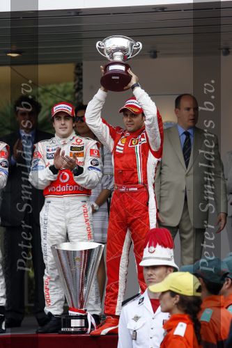 Monaco 27 mei 2007
Grand Prix formule 1 in Monaco. Prins Albert van Monaco Ernst v Hannover Lewis Hamilton Fernando Alonso en Felippe Massa