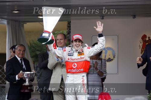 Monaco 27 mei 2007
Grand Prix formule 1 in Monaco. Prins Albert van Monaco Ernst v Hannover Lewis Hamilton Fernando Alonso en Felippe Massa