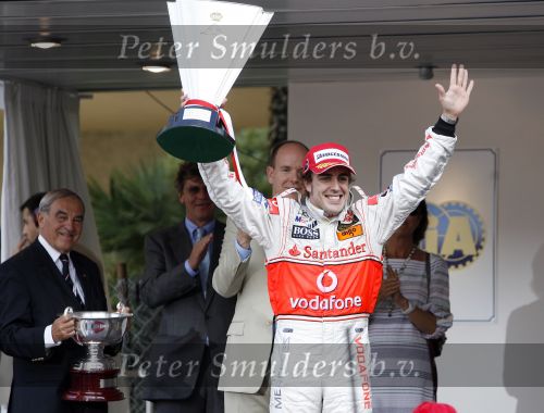 Monaco 27 mei 2007
Grand Prix formule 1 in Monaco. Prins Albert van Monaco Ernst v Hannover Lewis Hamilton Fernando Alonso en Felippe Massa