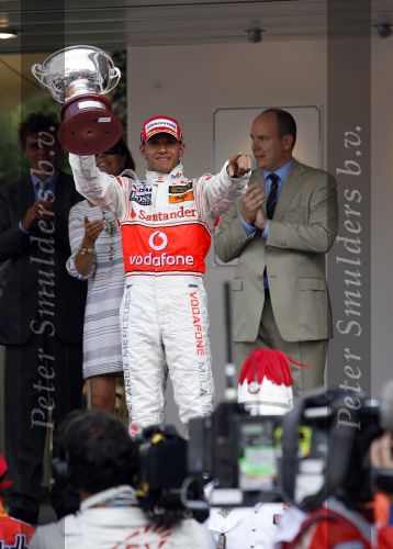 Monaco 27 mei 2007
Grand Prix formule 1 in Monaco. Prins Albert van Monaco Ernst v Hannover Lewis Hamilton Fernando Alonso en Felippe Massa