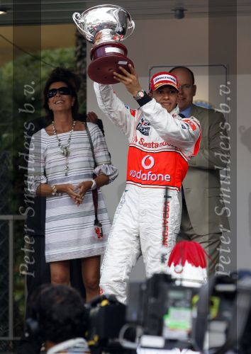 Monaco 27 mei 2007
Grand Prix formule 1 in Monaco. Prins Albert van Monaco Ernst v Hannover Lewis Hamilton Fernando Alonso en Felippe Massa