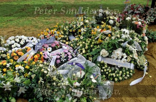 Belgie, 11 Januari 1995
Mieke Zangeres haar man Hugo zijn graf