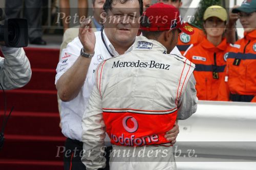 Monaco 27 mei 2007
Grand Prix formule 1 in Monaco. Lewis Hamilton en Norbert haug
