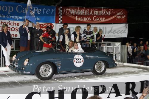 Brescia 17 mei 2007
State of art is sponsor van de mille miglia. Prins Bernhard jr en Chris Zegers rijden mee in een porsche speedster.