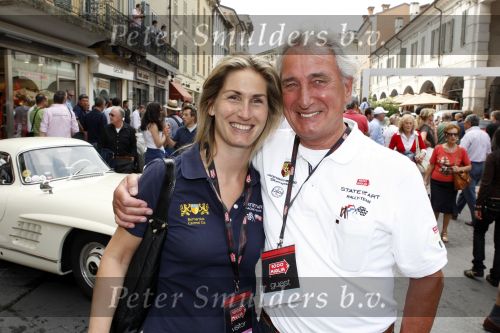 Brescia 15 mei 2008
Start van de Mille Miglia in Brescia. State of Art rijdt met 2 porsches mee. 
Albert Westerman en zijn dochter Evelyne Westerman