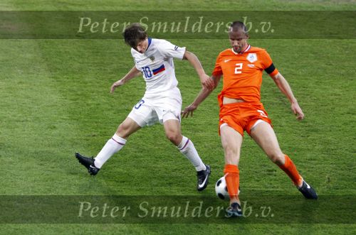 Basel 21 juni 2008
Nederland tegen Rusland in de kwart finale van de EK 2008 in zwitserland en Oostenrijk. 
Arshavin en Andre Ooijer