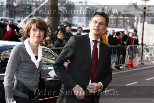 Amsterdam 1 februari 2008
Feest koningin Beatrix en Prinses Margriet voor hun 70e en 65e verjaardag in Carre.
Andre Rouvoet met vrouw