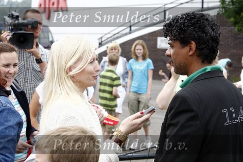 Amsterdam 7 juni 2008
Frank en Monique Rijkaard bij nationale dag van ADHD op sportcomplex de toekomst van Ajax. 
Frank met Annette de Vries