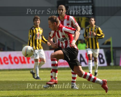 Arnhem, 20 April 2008 Kompetitiewedstrijd Vitesse-PSV, eindstand 0-1 Seizoen 2007/2008
PSV Landskampioen 
Balazs Dzsudzsak
