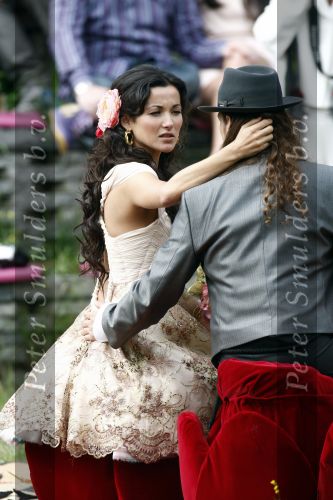 Amsterdam 18 juli 2008
Thijs Romer en Katja Schuurman bij trouwen van Birgit Schuurman en haar man Arne.