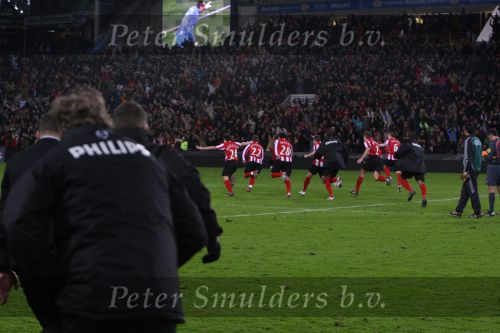 Eindhoven, 12 Maart 2008
UEFA 1/8 finale PSV-Tottenham Hotspur FC, eindstand 0-1
PSV wint na verlenging en straschoppen met 6-5 en gaat door naar de 1/4 Finale
Blijdschap