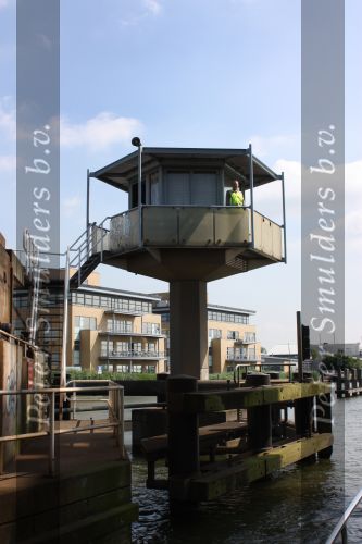 Weesp, 10 Juni 2008 
Spoorbrug over de Vecht bij Weesp
Brugwachter