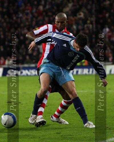 Eindhoven, 19 Maart 2008 Kompetitiewedstrijd PSV-AJAX, eindstand 0-0 
Seizoen 2007/2008
Bruno Silva in duel met Alcides