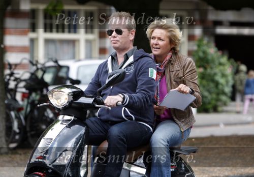 Amsterdam 18 mei 2008
Leco v Zadelhoff viert zijn 40e verjaardag met zijn vrienden in het hilton en ze maken een scooter rally door Amsterdam. 
Caroline Tensen met John Luken