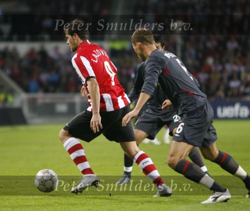 Eindhoven, 19 September 2007 Seizoen 2007/2008 
Eerste wedstrijd Champions League PSV-CSKA Moskou, eindstand 2-1
Danko Lazovic in duel met Aleksi Berezutski