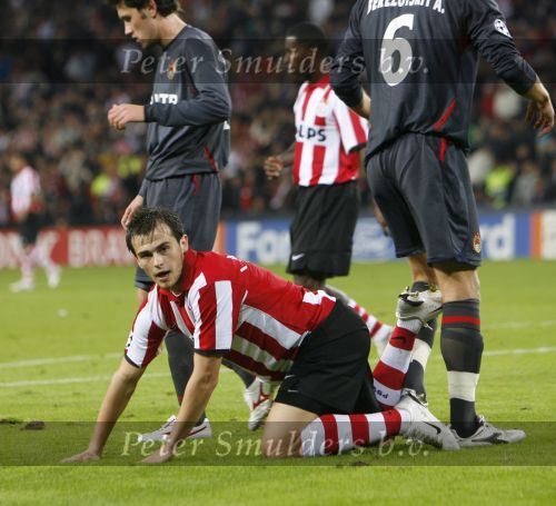 Eindhoven, 19 September 2007 Seizoen 2007/2008 
Eerste wedstrijd Champions League PSV-CSKA Moskou, eindstand 2-1
Danko Lazovic in duel met Aleksi Berezutski