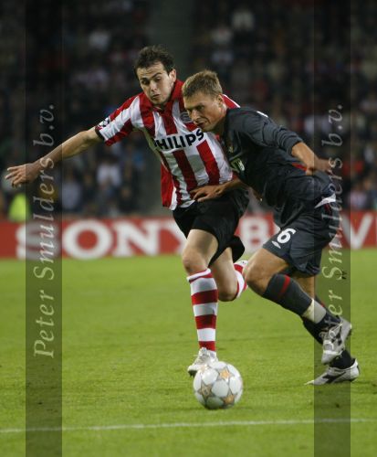 Eindhoven, 19 September 2007 Seizoen 2007/2008 
Eerste wedstrijd Champions League PSV-CSKA Moskou, eindstand 2-1
Danko Lazovic in duel met Aleksi Berezutski