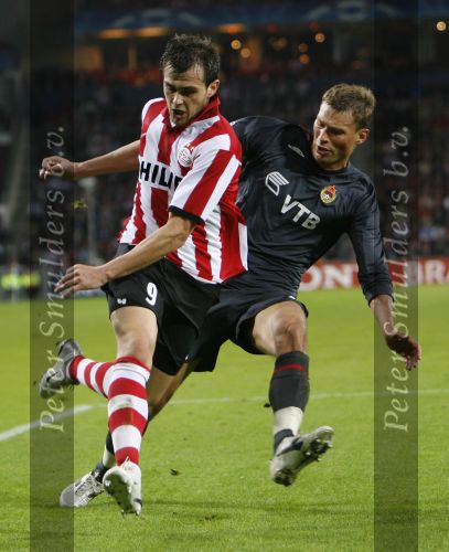 Eindhoven, 19 September 2007 Seizoen 2007/2008 
Eerste wedstrijd Champions League PSV-CSKA Moskou, eindstand 2-1
Danko Lazovic in duel met Aleksi Berezutski