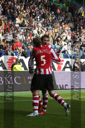 Arnhem, 20 April 2008 Kompetitiewedstrijd Vitesse-PSV, eindstand 0-1 Seizoen 2007/2008
PSV Landskampioen en wordt er dus feest gevierd
Danko Lazovic heeft PSV op 0-1 gebracht