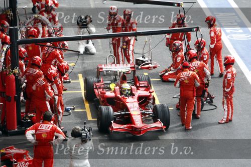 Spa 7 september 2008
Formule 1 Grand Prix van Spa Francochamps. Filippe Massa Kimi Raikkonen Lewis Hamilton  Heiki Kovalinen Fernando Alonso
Peter Smulders bv