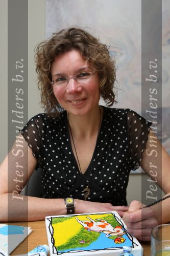 Eindhoven, 26 Maart 2008
MS patiente Floor v Beuningen met haar grote passie, schilderen
Foto Peter Smulders BV