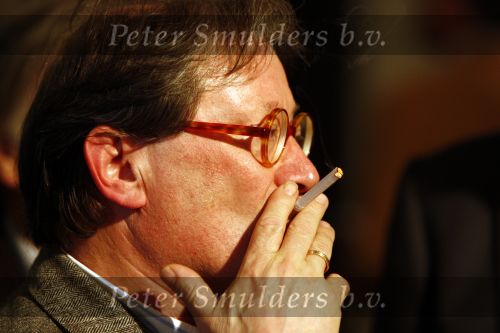 Bussum 24 januari 2008
Omroepman van het jaar verkiezing bij Jan Tabak. 
Fons v Westerloo met sigaret