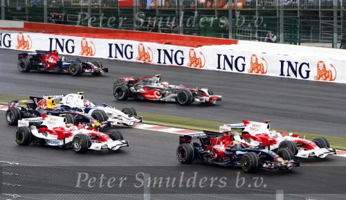 Spa 7 september 2008
Formule 1 Grand Prix van Spa Francochamps. Filippe Massa Kimi Raikkonen Lewis Hamilton  Heiki Kovalinen Fernando Alonso
Peter Smulders bv