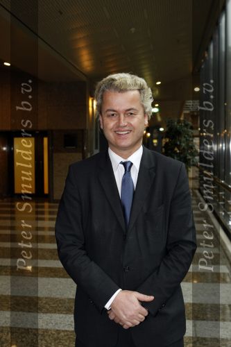 Den Haag 23 januari 2009 
Karel Hille interviewt Geert Wilders in de tweede kamer.
Peter Smulders bv