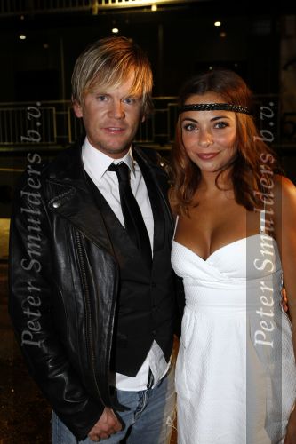 Amsterdam 15 september 2008
Feestje i.v.m. de 50e Linda magazine op boot de ocean diva. 
Georgina Verbaan met een vriend