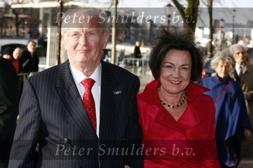 Amsterdam 1 februari 2008
Feest koningin Beatrix en Prinses Margriet voor hun 70e en 65e verjaardag in Carre.
Gerdi Verbeet voorzitter 2e kamer met man