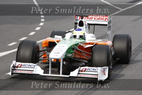 Barcelona 11 maart 2009
Test dag voor de formule 1 teams op het circuit van Barcelona. Giancarlo Fisichella in een Force India Mercedes
Peter Smulders bv