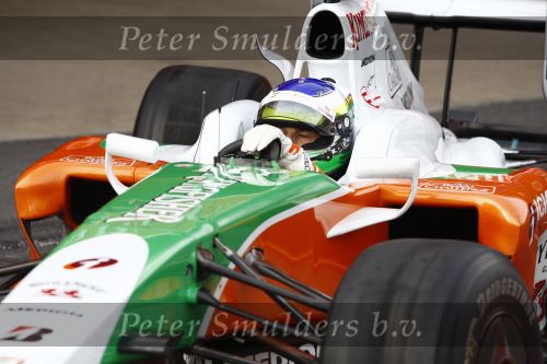 Barcelona 11 maart 2009
Test dag voor de formule 1 teams op het circuit van Barcelona. Giancarlo Fisichella in een Force India Mercedes
Peter Smulders bv