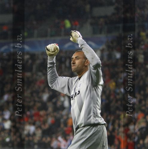 Eindhoven, 19 September 2007 Seizoen 2007/2008 
Eerste wedstrijd Champions League PSV-CSKA Moskou, eindstand 2-1 Een blije doelman Gomes