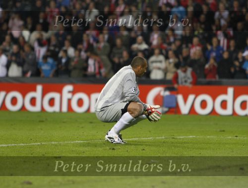 Eindhoven, 19 September 2007 Seizoen 2007/2008 
Eerste wedstrijd Champions League PSV-CSKA Moskou, eindstand 2-1
Doelman Gomes is blij dat het goed is afgelopen gezien de laatste minuten