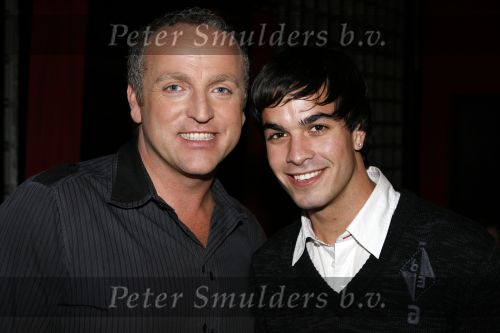 Hilversum 12 januari 2008
Gordon met zijn nieuwe spaansed vriend Jose na idols.