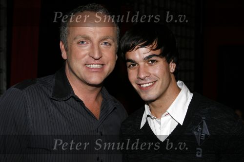 Hilversum 12 januari 2008
Gordon met zijn nieuwe spaansed vriend Jose na idols.
