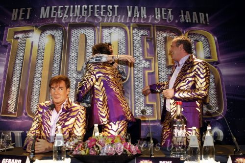 Amsterdam 30 september 2008
Persconferentie van de toppers Rene Froger Gordon en Gerard Joling ivm hun deelname aan het songfestival in het amstel hotel. toppers op jet ski\'s
Peter Smulders bv