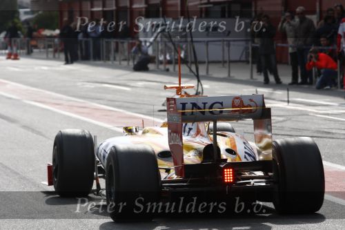 Barcelona 11 maart 2009
Test dag voor de formule 1 teams op het circuit van Barcelona. ING Renault Formule 1 team
Peter Smulders bv