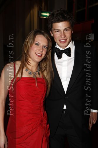 Amsterdam 19 decdember 2007
Sportman van het jaar verkiezing in de rai. Sven Kramer met Ireen Wust