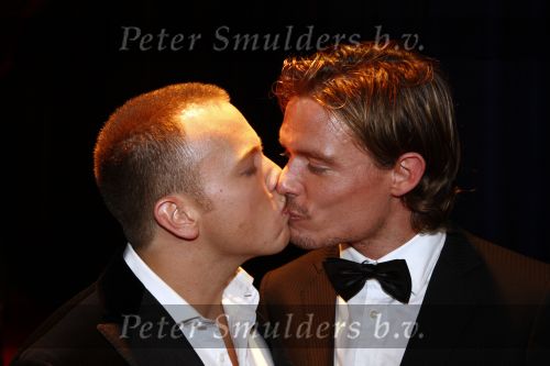 Hilversum 2 juni 2008
Uitreiking musical awards in studio 22. Jamai Loman met vriend Ron Link