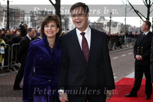 Amsterdam 1 februari 2008
Koningin Beatrix (70jaar) en Prinses Margriet (65 jaar) vieren hun verjaardag in Carre. Jan Peter Balkenende  met vrouw Bianca