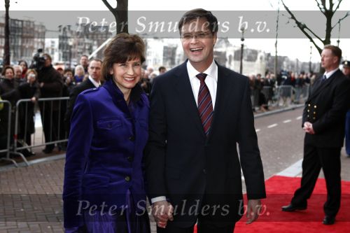 Amsterdam 1 februari 2008
Koningin Beatrix (70jaar) en Prinses Margriet (65 jaar) vieren hun verjaardag in Carre. Jan Peter Balkenende  met vrouw Bianca
Peter Smulders bv