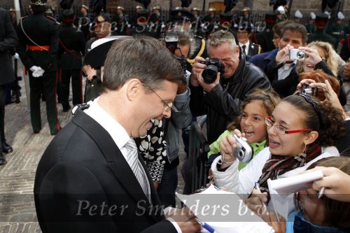 Den Haag 19 september 2007
Prinsjesdag op het binnenhof met de ministers en staatssecretaressen met hoedjes Jan Peter Balkenende met vrouw Bianca