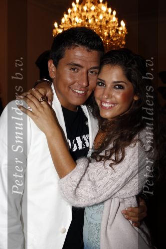 Breda 26 augustus 2008
Muziekfeest van de Tros op de grote markt in Breda. 
Jan Smit en Yolanthe Cabau v Kasbergen