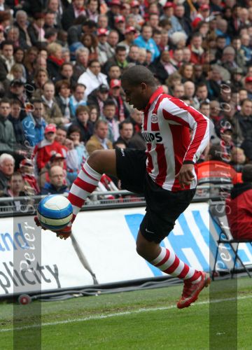 Eindhoven, 13 April 2008 Kampioenswedstrijd PSV-FC Twente, eindstand 1-1 Seizoen 2007/2008. PSV daardoor nog niet kampioen.
Jefferson Farfan